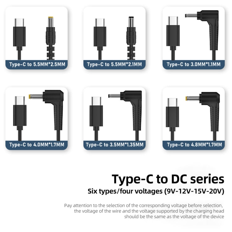 15V 5.5 x 2.1mm DC Power to Type-C Adapter Cable - Cable & Adapters by PMC Jewellery | Online Shopping South Africa | PMC Jewellery