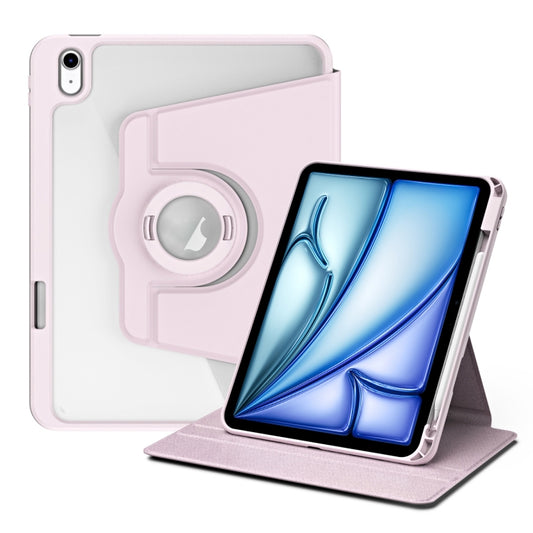 For iPad Air 11 2025 / 2024 Acrylic 360 Rotation Detachable Leather Tablet Case(Sand Pink) - iPad Air 11 2025 / 2024 Cases by PMC Jewellery | Online Shopping South Africa | PMC Jewellery | Buy Now Pay Later Mobicred