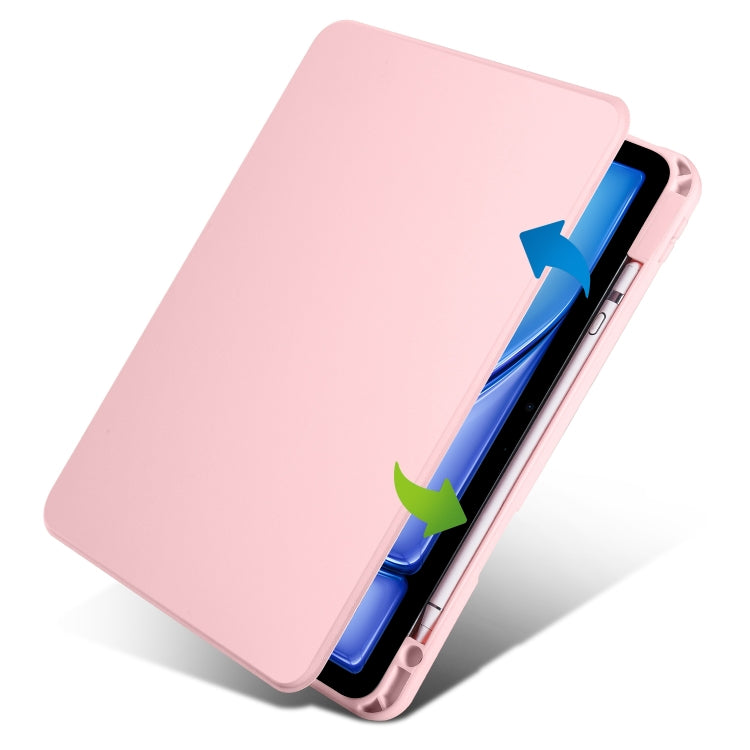 For iPad Air 11 2024 Acrylic 360 Rotation Detachable Leather Tablet Case(Sand Pink) - iPad Air 11 2024 Cases by PMC Jewellery | Online Shopping South Africa | PMC Jewellery | Buy Now Pay Later Mobicred