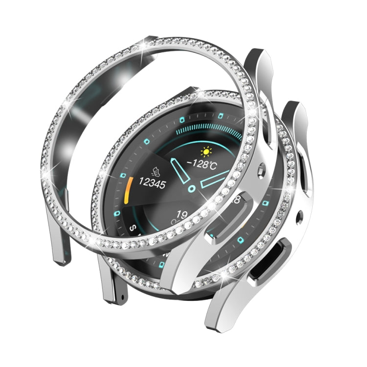 For Samsung Galaxy Watch 6 40mm Diamond Hollow PC Watch Protective Case(Silver) - Watch Cases by PMC TechLife | Online Shopping South Africa | PMC TechLife | Buy Now Pay Later Mobicred