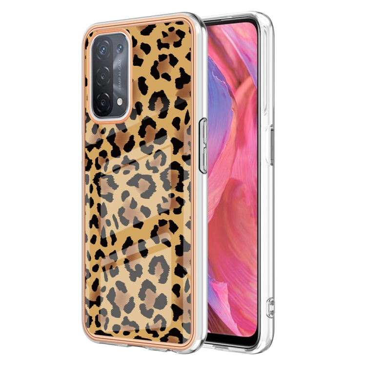 For OPPO A74 / A93 5G / A54 5G / A93s 5G Electroplating Marble Dual-side IMD Phone Case(Leopard Print) - OPPO Cases by PMC Jewellery | Online Shopping South Africa | PMC Jewellery | Buy Now Pay Later Mobicred