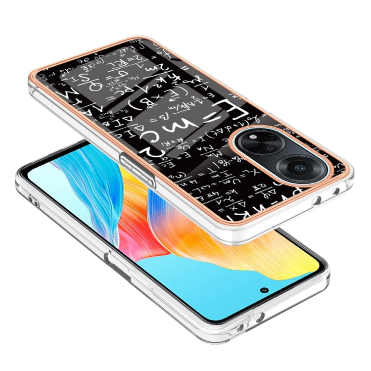 For OPPO A98 Electroplating Marble Dual-side IMD Phone Case(Equation) - OPPO Cases by PMC TechLife | Online Shopping South Africa | PMC TechLife | Buy Now Pay Later Mobicred