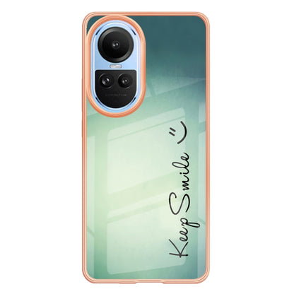 For OPPO Reno10 5G Global Electroplating Marble Dual-side IMD Phone Case(Smile) - OPPO Cases by PMC Jewellery | Online Shopping South Africa | PMC Jewellery | Buy Now Pay Later Mobicred