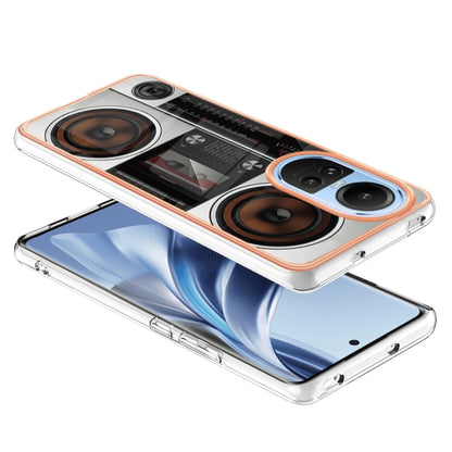 For OPPO Reno10 5G Global Electroplating Marble Dual-side IMD Phone Case(Retro Radio) - OPPO Cases by PMC Jewellery | Online Shopping South Africa | PMC Jewellery | Buy Now Pay Later Mobicred