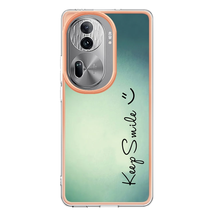 For OPPO Reno11 Pro 5G Global Electroplating Marble Dual-side IMD Phone Case(Smile) - Reno11 Pro Cases by PMC TechLife | Online Shopping South Africa | PMC TechLife | Buy Now Pay Later Mobicred