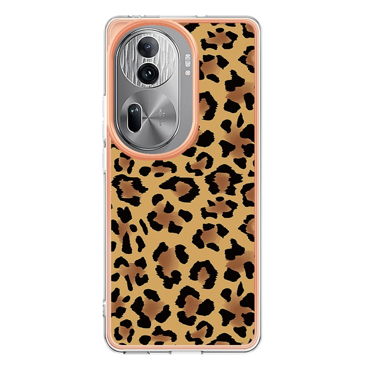 For OPPO Reno11 Pro 5G Global Electroplating Marble Dual-side IMD Phone Case(Leopard Print) - Reno11 Pro Cases by PMC Jewellery | Online Shopping South Africa | PMC Jewellery | Buy Now Pay Later Mobicred