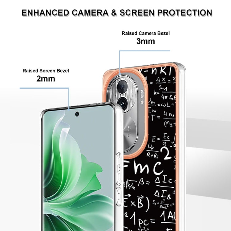 For OPPO Reno11 Pro 5G Global Electroplating Marble Dual-side IMD Phone Case(Equation) - Reno11 Pro Cases by PMC TechLife | Online Shopping South Africa | PMC TechLife | Buy Now Pay Later Mobicred
