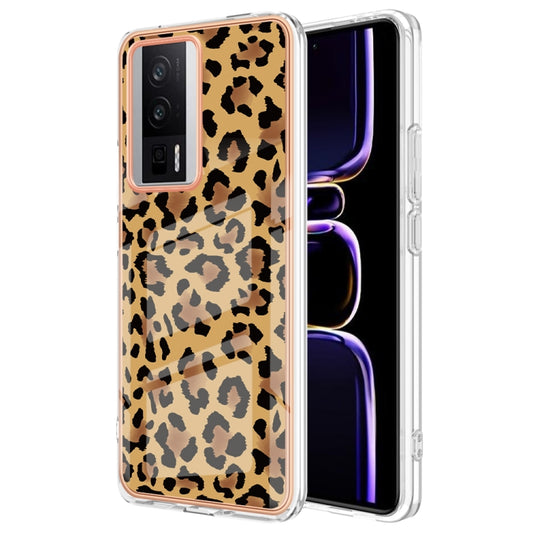 For Xiaomi Poco F5 Pro 5G / Redmi K60 Electroplating Marble Dual-side IMD Phone Case(Leopard Print) - Xiaomi Cases by PMC Jewellery | Online Shopping South Africa | PMC Jewellery | Buy Now Pay Later Mobicred