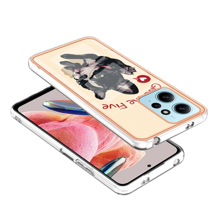 For Xiaomi Redmi Note 12 4G Electroplating Marble Dual-side IMD Phone Case(Lucky Dog) - Xiaomi Cases by PMC Jewellery | Online Shopping South Africa | PMC Jewellery | Buy Now Pay Later Mobicred