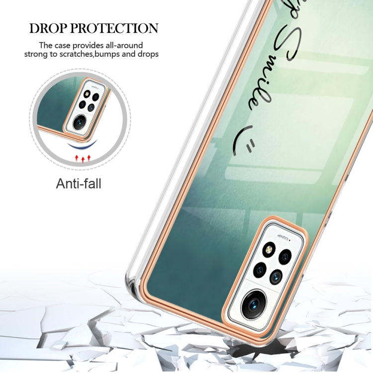 For Xiaomi Redmi Note 12 Pro 4G Global Electroplating Marble Dual-side IMD Phone Case(Smile) - Xiaomi Cases by PMC Jewellery | Online Shopping South Africa | PMC Jewellery | Buy Now Pay Later Mobicred