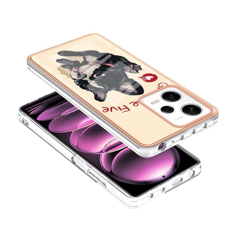 For Xiaomi Redmi Note 12 Pro 5G Global Electroplating Marble Dual-side IMD Phone Case(Lucky Dog) - Xiaomi Cases by PMC Jewellery | Online Shopping South Africa | PMC Jewellery | Buy Now Pay Later Mobicred