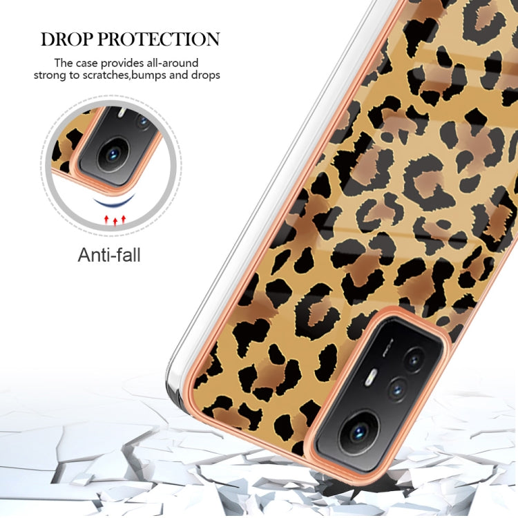 Xiaomi Redmi Note 12S 4G Electroplating Marble Dual-side IMD Phone Case(Leopard Print) - Xiaomi Cases by PMC Jewellery | Online Shopping South Africa | PMC Jewellery | Buy Now Pay Later Mobicred