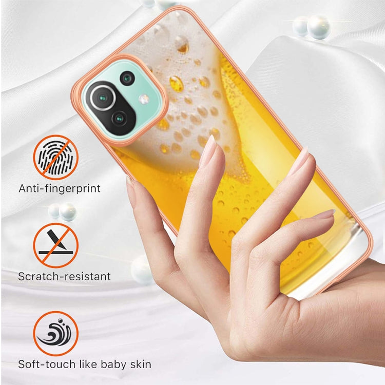 For Xiaomi 11 Lite Electroplating Marble Dual-side IMD Phone Case(Draft Beer) - Xiaomi Cases by PMC Jewellery | Online Shopping South Africa | PMC Jewellery | Buy Now Pay Later Mobicred