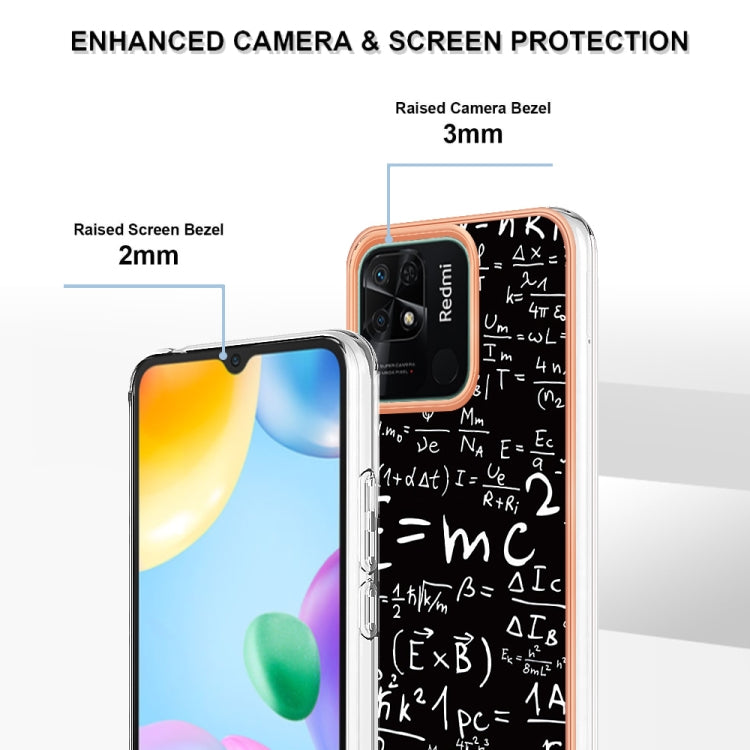 For Xiaomi Redmi 10C Electroplating Marble Dual-side IMD Phone Case(Equation) - Xiaomi Cases by PMC Jewellery | Online Shopping South Africa | PMC Jewellery | Buy Now Pay Later Mobicred