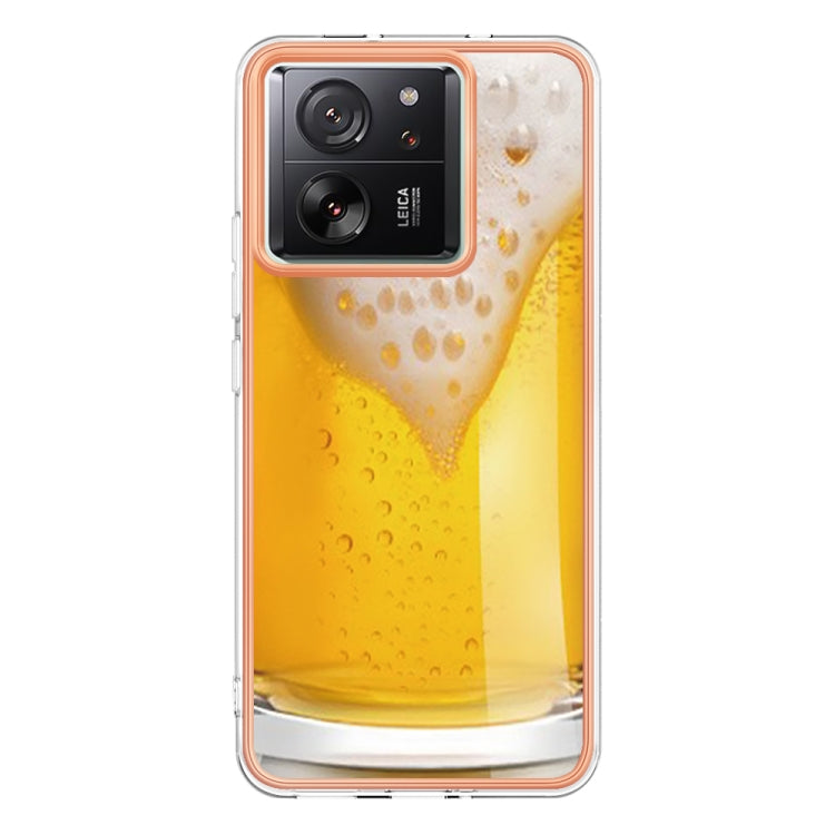 For Xiaomi 13T/13T Pro Electroplating Marble Dual-side IMD Phone Case(Draft Beer) - Xiaomi Cases by PMC Jewellery | Online Shopping South Africa | PMC Jewellery | Buy Now Pay Later Mobicred