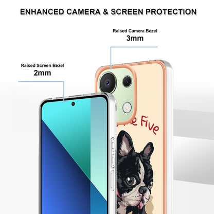 For Xiaomi Redmi Note 13 4G Global Electroplating Marble Dual-side IMD Phone Case(Lucky Dog) - Note 13 Cases by PMC Jewellery | Online Shopping South Africa | PMC Jewellery | Buy Now Pay Later Mobicred