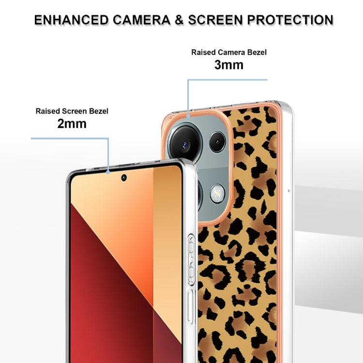 For Xiaomi Redmi Note 13 Pro 4G/Poco M6 Pro 4G Electroplating Marble Dual-side IMD Phone Case(Leopard Print) - Note 13 Pro Cases by PMC Jewellery | Online Shopping South Africa | PMC Jewellery | Buy Now Pay Later Mobicred