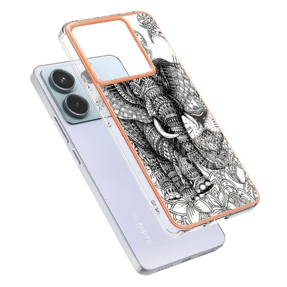 For Xiaomi Redmi Note 13 Pro 5G Global Electroplating Marble Dual-side IMD Phone Case(Totem Elephant) - Note 13 Pro Cases by PMC Jewellery | Online Shopping South Africa | PMC Jewellery | Buy Now Pay Later Mobicred