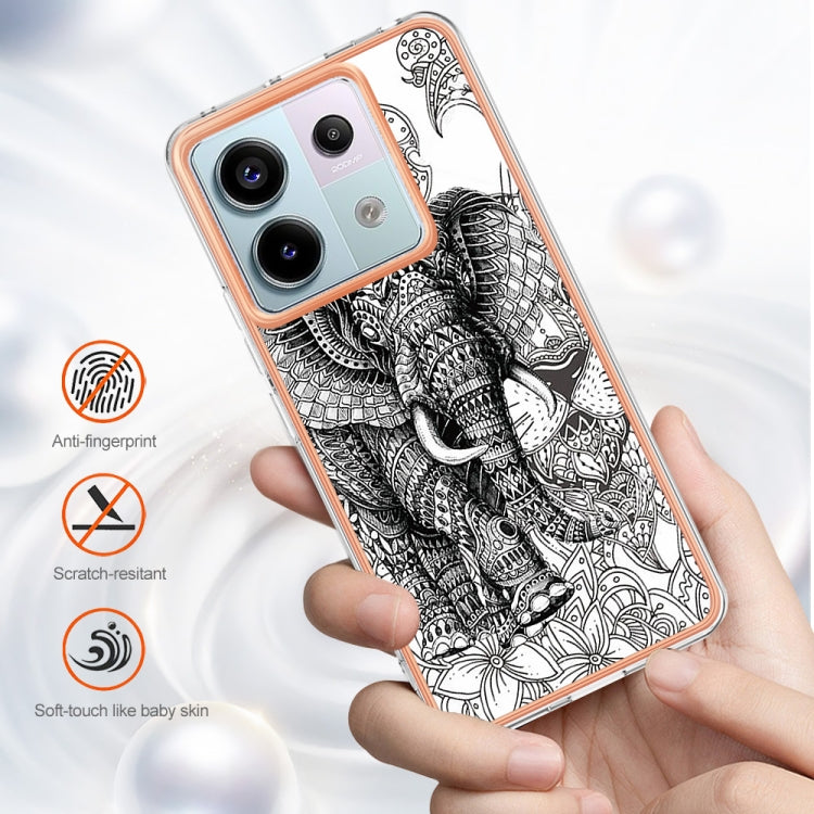 For Xiaomi Redmi Note 13 Pro 5G Global Electroplating Marble Dual-side IMD Phone Case(Totem Elephant) - Note 13 Pro Cases by PMC Jewellery | Online Shopping South Africa | PMC Jewellery | Buy Now Pay Later Mobicred