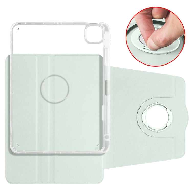 For iPad Pro 13 2024 Clear Acrylic 360 Rotation Detachable Leather Tablet Case(Light Green) - iPad Pro 13 2024 Cases by PMC Jewellery | Online Shopping South Africa | PMC Jewellery | Buy Now Pay Later Mobicred