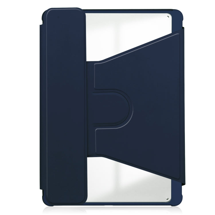 For Samsung Galaxy Tab S9 FE+ 360 Rotation Transparent Smart Leather Case with Keyboard(Dark Blue) - Galaxy Tab S9 FE+ by PMC Jewellery | Online Shopping South Africa | PMC Jewellery