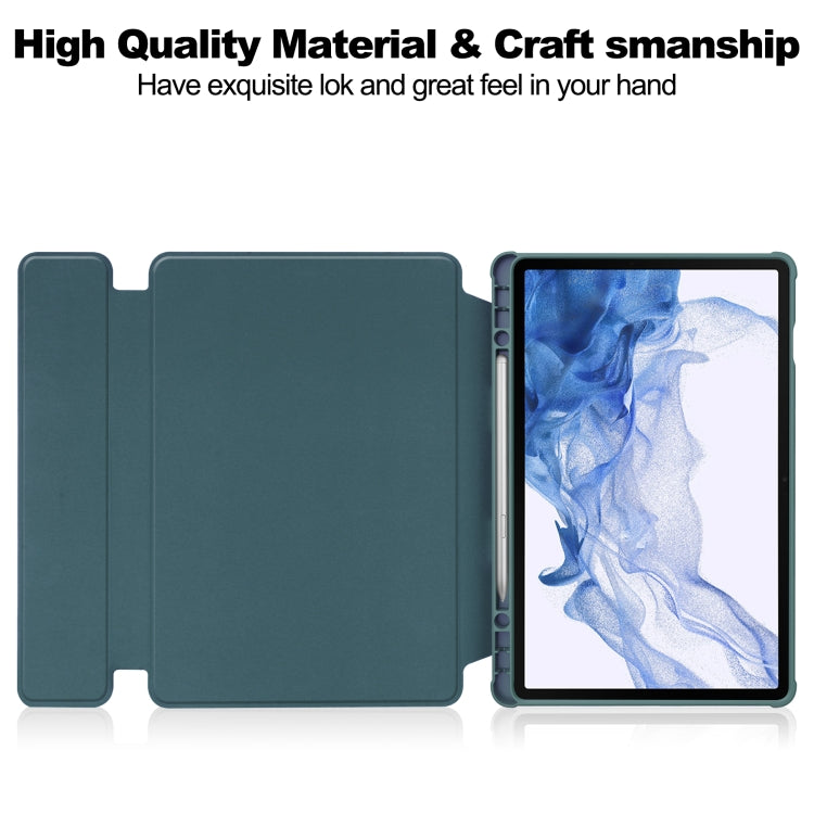 For Samsung Galaxy Tab S9 360 Rotation Transparent Smart Leather Case(Dark Green) - Galaxy Tab S9 Cases by PMC Jewellery | Online Shopping South Africa | PMC Jewellery | Buy Now Pay Later Mobicred