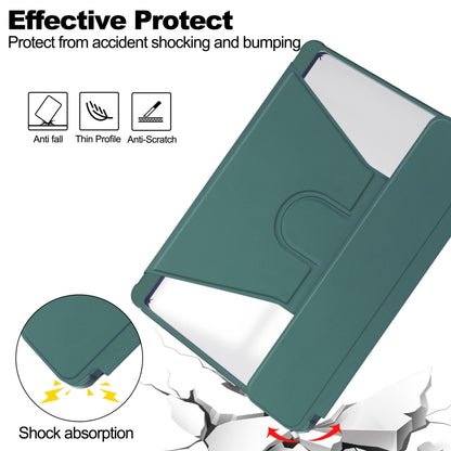 For Samsung Galaxy Tab S9 FE+ / S10+ 360 Rotation Transparent Smart Leather Case(Dark Green) - Galaxy Tab S9 FE+ by PMC Jewellery | Online Shopping South Africa | PMC Jewellery | Buy Now Pay Later Mobicred