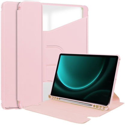 For Samsung Galaxy Tab S9 FE+ / S10+ 360 Rotation Transparent Smart Leather Case(Pink) - Galaxy Tab S9 FE+ by PMC Jewellery | Online Shopping South Africa | PMC Jewellery | Buy Now Pay Later Mobicred