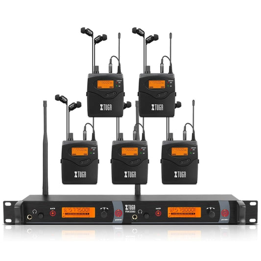 XTUGA RW2080 UHF Wireless Stage Singer In-Ear Monitor System 5 BodyPacks(EU Plug) - Microphone by XTUGA | Online Shopping South Africa | PMC Jewellery | Buy Now Pay Later Mobicred