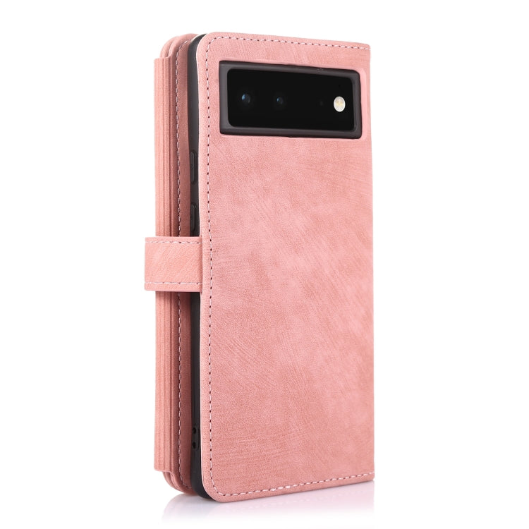 For Google Pixel 6 Dream 9-Card Wallet Zipper Bag Leather Phone Case(Pink) - Google Cases by PMC Jewellery | Online Shopping South Africa | PMC Jewellery | Buy Now Pay Later Mobicred