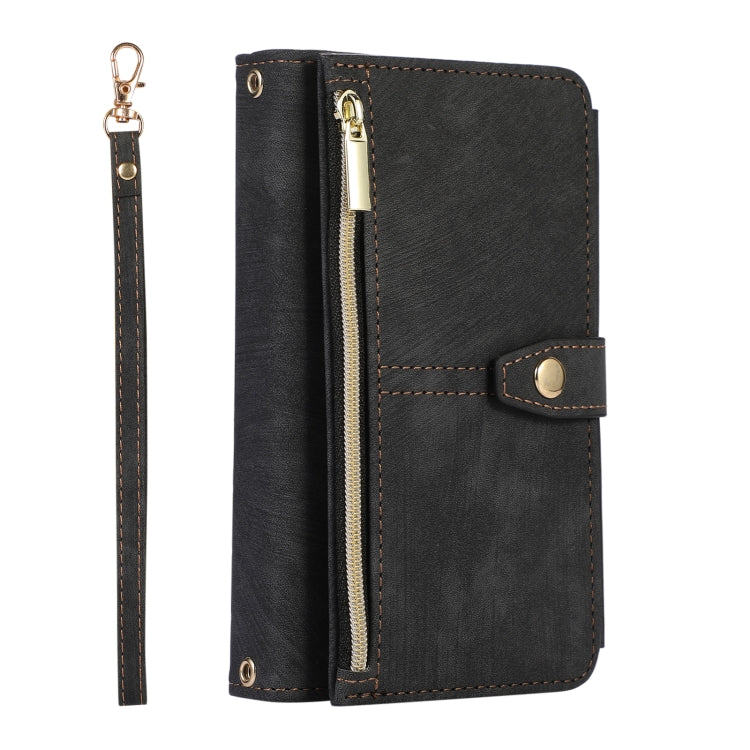 For Google Pixel Fold Dream 9-Card Wallet Zipper Bag Leather Phone Case(Black) - Google Cases by PMC TechLife | Online Shopping South Africa | PMC TechLife | Buy Now Pay Later Mobicred