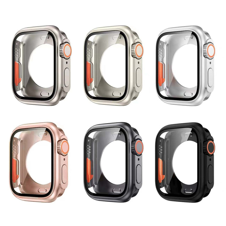 For Apple Watch Series 9 / 8 / 7 45mm Change to Ultra 49mm All-Inclusive Film Hybrid PC Watch Case(Rose Gold) - Watch Cases by PMC Jewellery | Online Shopping South Africa | PMC Jewellery