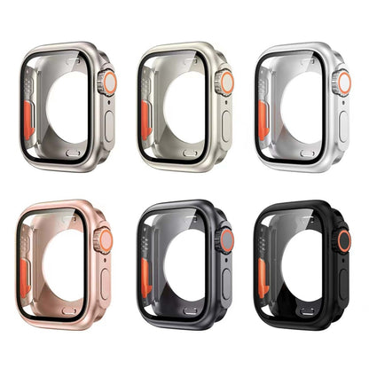 For Apple Watch Series 9 / 8 / 7 45mm Change to Ultra 49mm All-Inclusive Film Hybrid PC Watch Case(Silver) - Watch Cases by PMC Jewellery | Online Shopping South Africa | PMC Jewellery | Buy Now Pay Later Mobicred