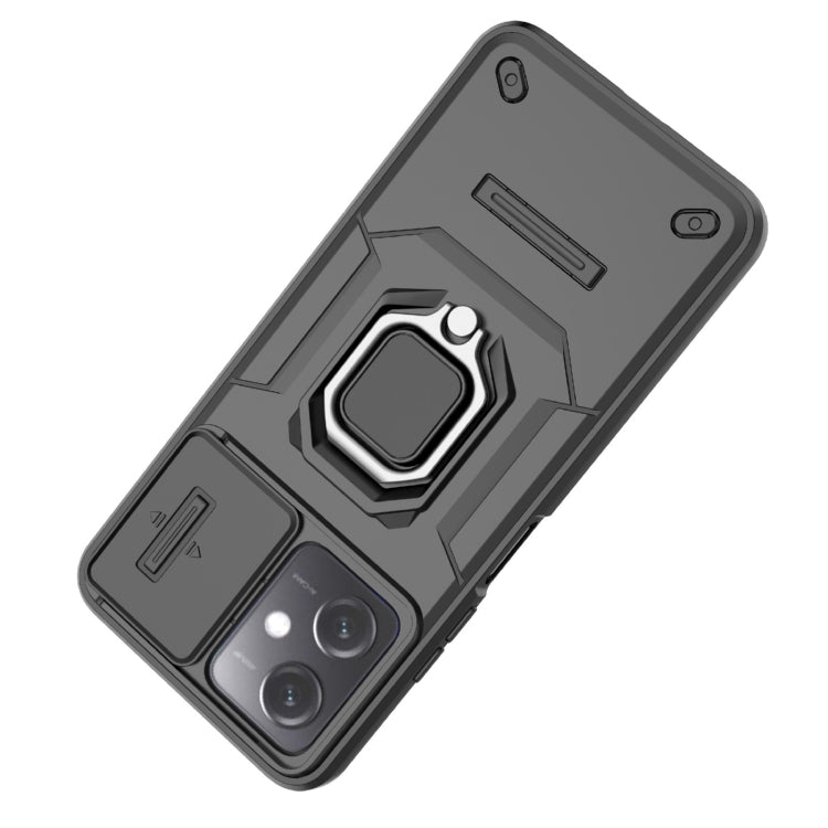 For Xiaomi Redmi Note 12 5G Global Sliding Camshield TPU + PC Shockproof Phone Case with Holder(Blue) - Xiaomi Cases by PMC TechLife | Online Shopping South Africa | PMC TechLife | Buy Now Pay Later Mobicred