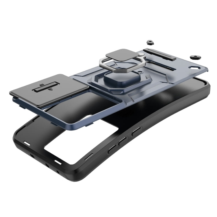 For Xiaomi Redmi K60 5G Sliding Camshield TPU + PC Shockproof Phone Case with Holder(Green) - Xiaomi Cases by PMC TechLife | Online Shopping South Africa | PMC TechLife | Buy Now Pay Later Mobicred