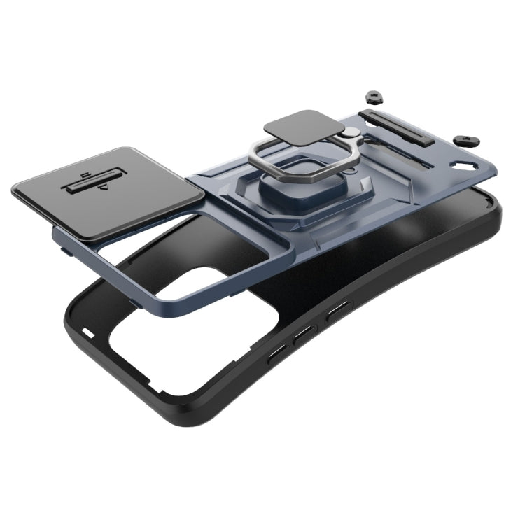 For Xiaomi 14 Sliding Camshield TPU + PC Shockproof Phone Case with Holder(Purple) - 14 Cases by PMC TechLife | Online Shopping South Africa | PMC TechLife