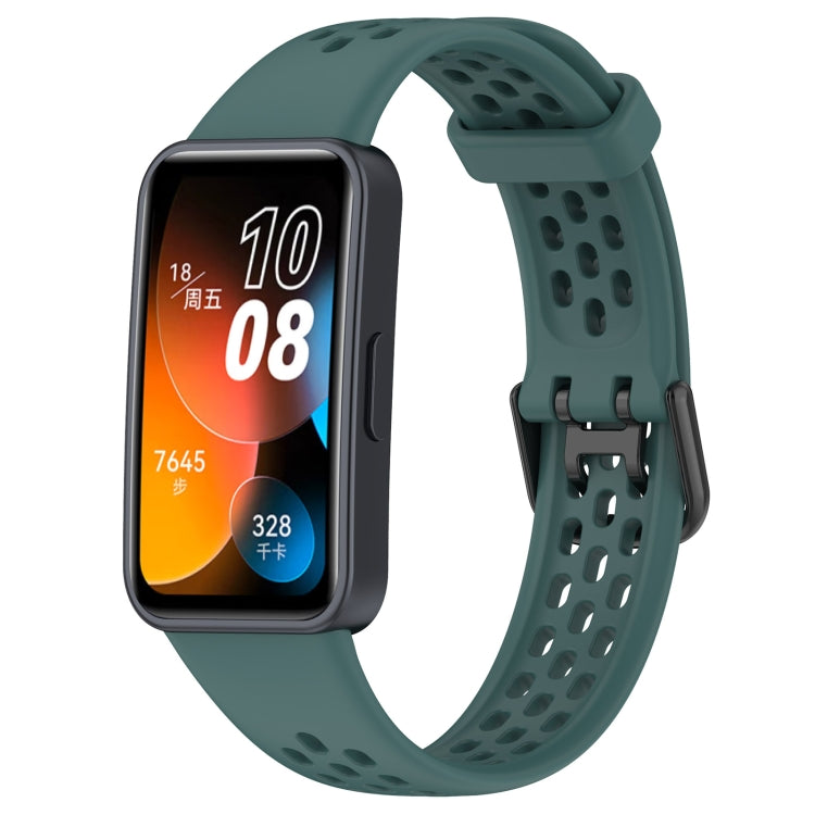 For Huawei Band 10 / 9 / 8 Solid Color Breathable Silicone Watch Band(Olive Green) - Watch Bands by PMC TechLife | Online Shopping South Africa | PMC TechLife | Buy Now Pay Later Mobicred