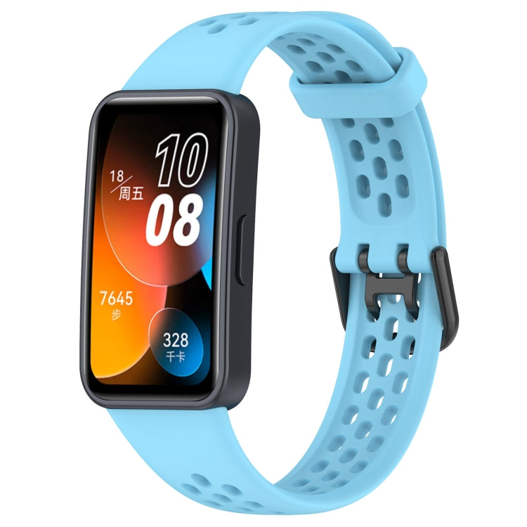 For Huawei Band 8 Solid Color Breathable Silicone Watch Band(Light Blue) - Watch Bands by PMC TechLife | Online Shopping South Africa | PMC TechLife