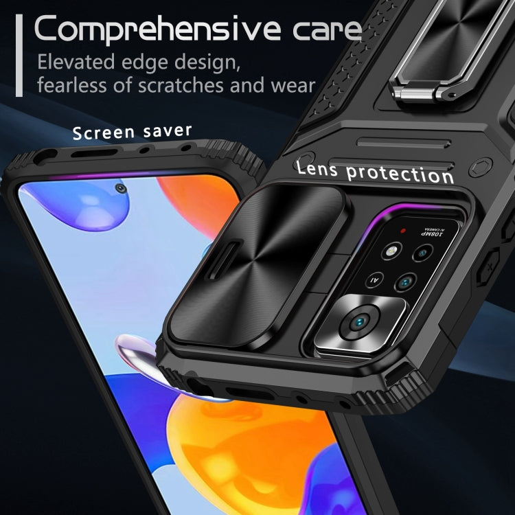 For Redmi Note 11 Pro 4G / 5G Global Camshield Robot TPU Hybrid PC Phone Case(Black) - Xiaomi Cases by PMC TechLife | Online Shopping South Africa | PMC TechLife | Buy Now Pay Later Mobicred