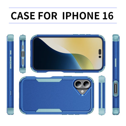 For iPhone 16 Commuter Shockproof TPU + PC Phone Case(Royal Blue+Grey Green) - iPhone 16 Cases by PMC Jewellery | Online Shopping South Africa | PMC Jewellery | Buy Now Pay Later Mobicred