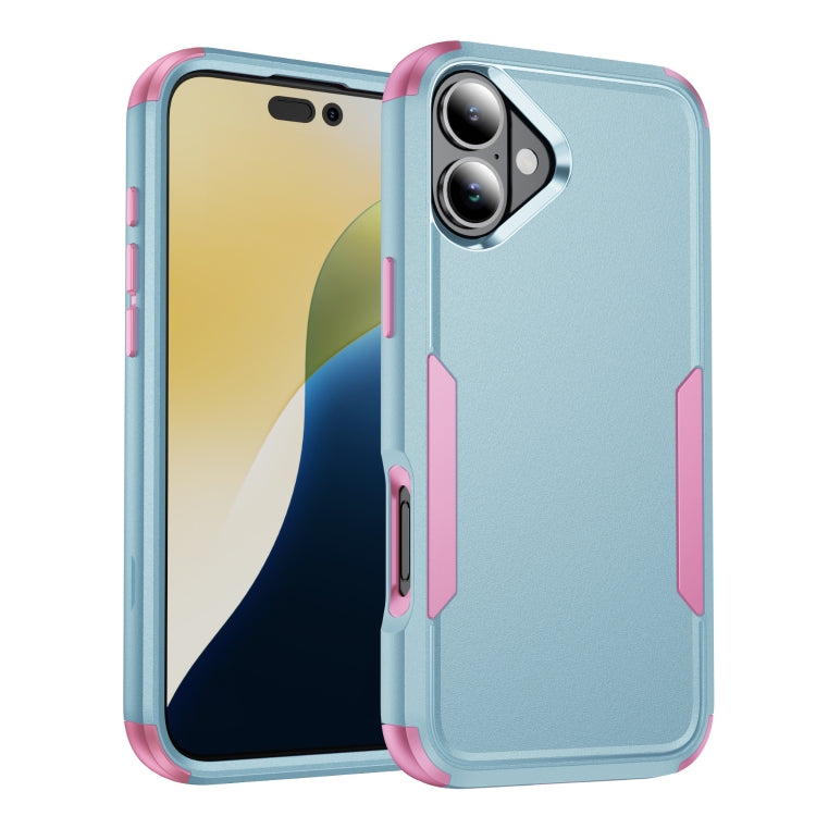 For iPhone 16 Commuter Shockproof TPU + PC Phone Case(Grey Green+Pink) - iPhone 16 Cases by PMC Jewellery | Online Shopping South Africa | PMC Jewellery | Buy Now Pay Later Mobicred