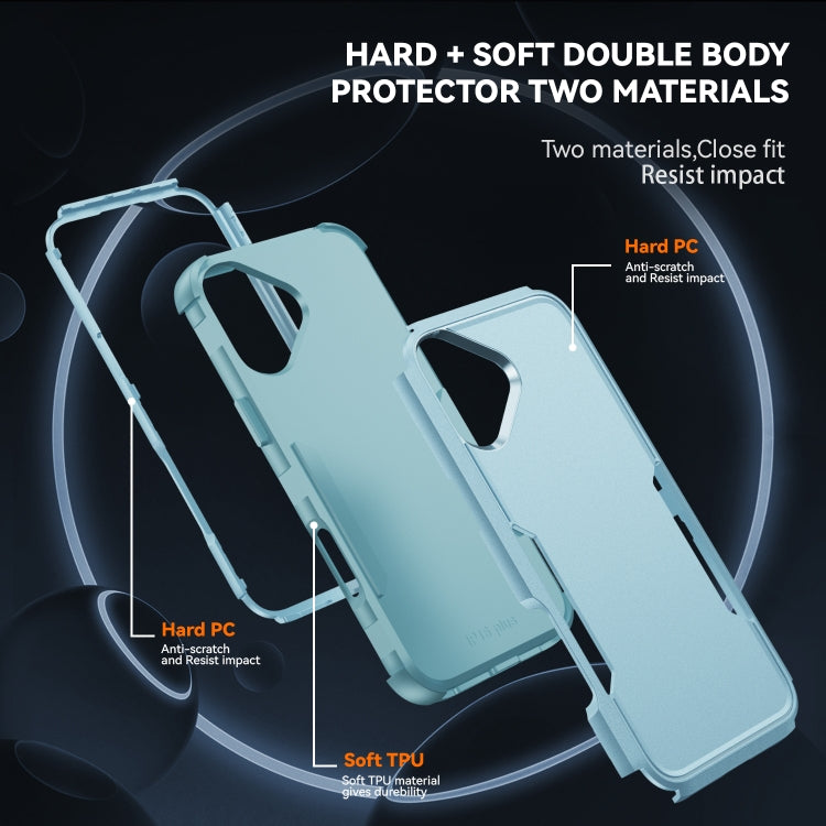 For iPhone 16 Commuter Shockproof TPU + PC Phone Case(Grey Green) - iPhone 16 Cases by PMC TechLife | Online Shopping South Africa | PMC TechLife | Buy Now Pay Later Mobicred