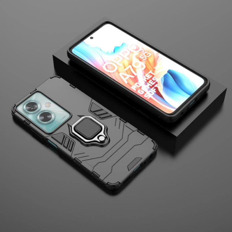 For OPPO A79 5G PC + TPU Shockproof Protective Phone Case with Magnetic Ring Holder(Black) - OPPO Cases by PMC TechLife | Online Shopping South Africa | PMC TechLife | Buy Now Pay Later Mobicred