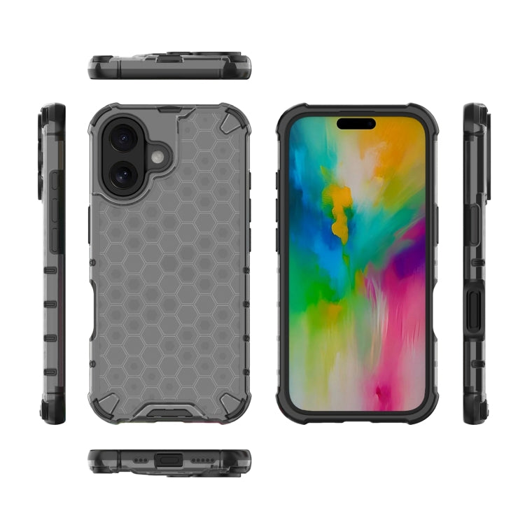 For iPhone 16 Plus Honeycomb Shockproof Phone Case(Black) - iPhone 16 Plus Cases by PMC TechLife | Online Shopping South Africa | PMC TechLife | Buy Now Pay Later Mobicred