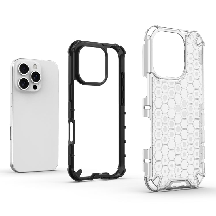 For iPhone 16 Pro Honeycomb Shockproof Phone Case(Black) - free shipping - PMC TechLife - Order now!