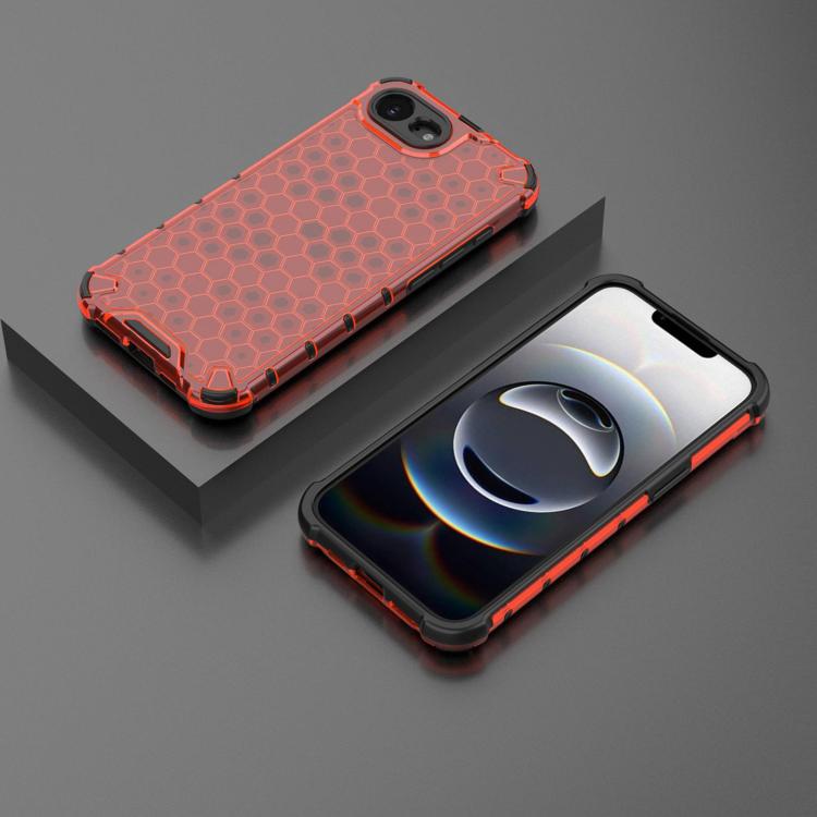 For iPhone 16e Honeycomb Shockproof Phone Case(Red) - iPhone 16e Cases by PMC TechLife | Online Shopping South Africa | PMC TechLife | Buy Now Pay Later Mobicred