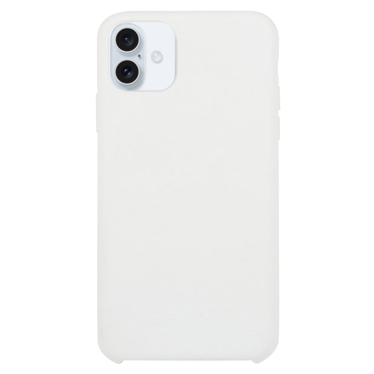 For iPhone 16 Solid Silicone Phone Case(White) - iPhone 16 Cases by PMC TechLife | Online Shopping South Africa | PMC TechLife | Buy Now Pay Later Mobicred