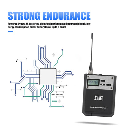 XTUGA  IEM1100 Professional Wireless In Ear Monitor System 2 BodyPacks(AU Plug) - Microphone by XTUGA | Online Shopping South Africa | PMC Jewellery | Buy Now Pay Later Mobicred