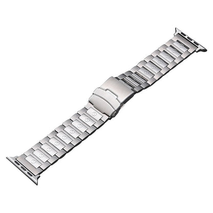 For Apple Watch Series 4 44mm Safety Buckle Titanium Steel Watch Band(Silver) - Watch Bands by PMC Jewellery | Online Shopping South Africa | PMC Jewellery