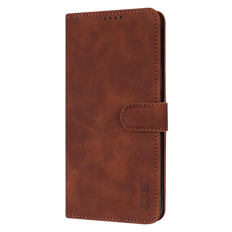 For iPhone 16e AZNS Skin Feel Calf Texture Flip Leather Phone Case(Brown) - free shipping - PMC TechLife - Order now!